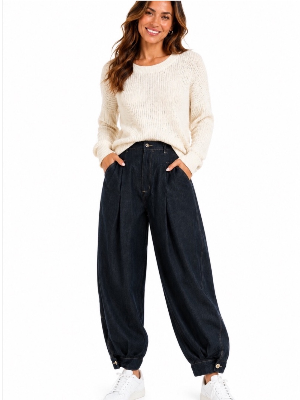 Love Tree 🆕 Boutique Item Balloon Jeans Denim Joggers Sz Lg 30”-32” Waist NIP